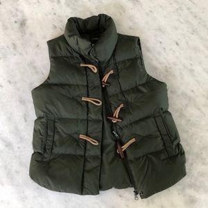J Crew Green Puffer Vest